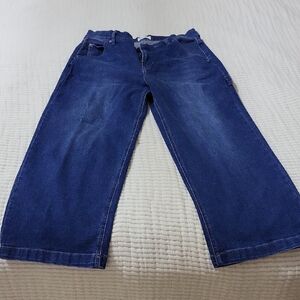 Nicole Miller Wide Leg Ankle Crop Blue Denim Jeans